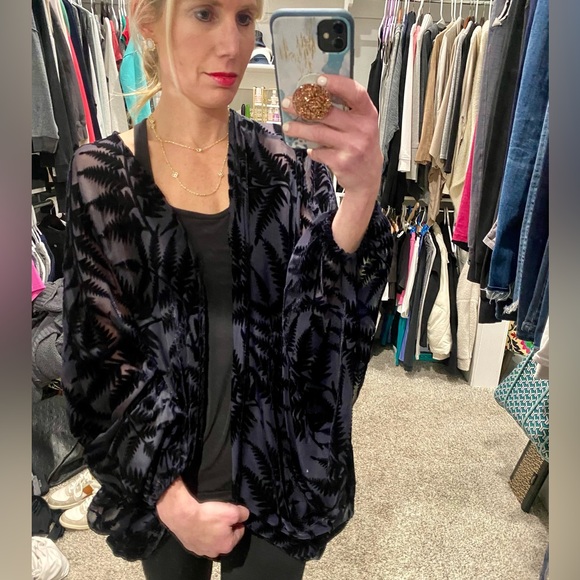 Anthropologie Floreat navy open shawl/cardigan - Picture 3 of 12